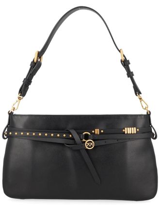 Pinko Womens Shoulder Bag Belt Black Leather