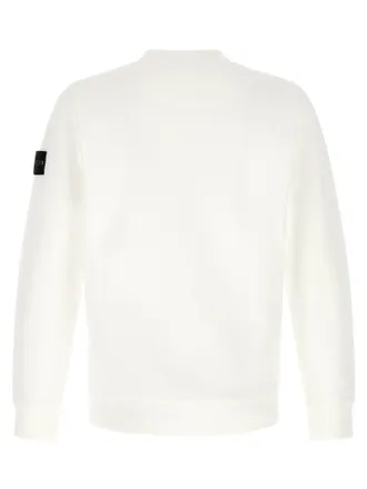 Stone Island Compass-Badge Cotton Sweatshirt - White