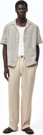 H&M Regular-fit Resort Shirt in Cream/striped at Nordstrom, Size Xx-Large