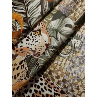 Ferragamo Womens Silk Scarf Green Green-Neutrals Green/neutrals Scarfs