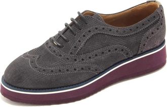 La Martina Su&egrave;de Veterschoenen Antraciet Model - Dames - Veterschoenen - Grijs - 36 EU - Su&egrave;de - Schoenen