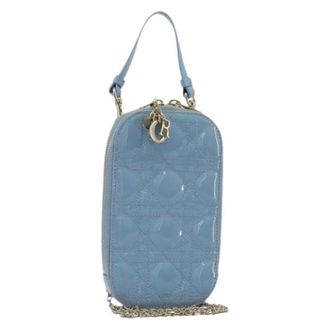 Dior Pre-owned Patent Leather Mini Shoulder Bag - Dames - Vintage Mini Tas - Blauw - ONE Size - Leer - Vintage