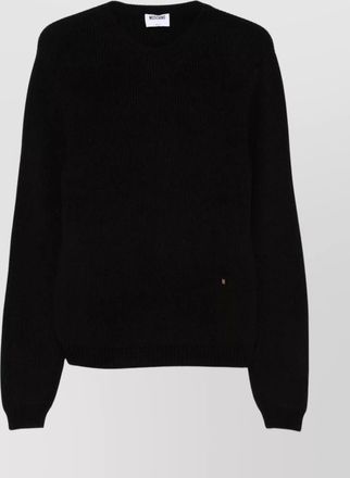 Moschino soft ribbed crewneck knitwear with long sleeves