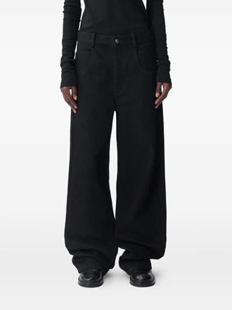Ann Demeulemeester Jeans a gamba ampia in cotone - Nero