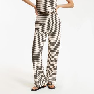 La Redoute Collections Wijde broek van gestreept tricot