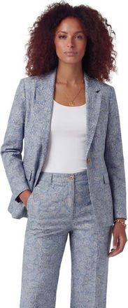 Lords of Harlech Paisley Pile Womens Tailored Blazer in Paisley Pile Natural at Nordstrom, Size 10