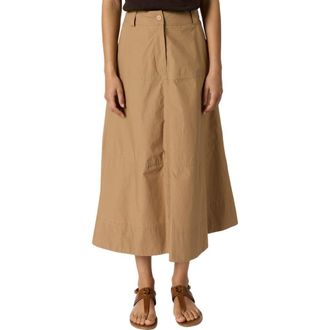 Gerard Darel Jina High Waist A-Line Midi Skirt in Caramel at Nordstrom, Size 12