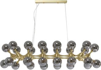 Kare Design Lámpara colgante con bolas de cristal dorada y plateada 140c