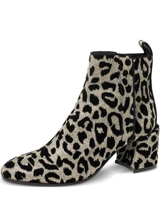 Dolce & Gabbana 60mm leopard-print block-heel ankle boots - Grey
