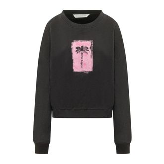 Palm Angels Felpa Girocollo - - Sweatshirts & Hoodies - Donna - Nero - S