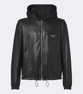 Prada Giacca reversibile in Re-Nylon e pelle