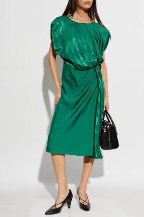 Versace Draped Dress, Womens, Green