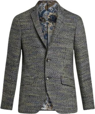 Etro Blazer - Heren - Blazers - Grijs - 3XL - Wol - Jassen