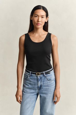 GANT Women Ribbed Tank Top (XXL) BLACK