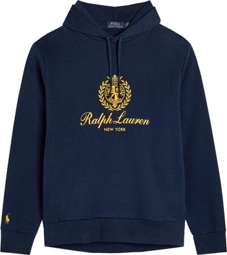 Polo Ralph Lauren Logo-print Hooded Cotton-blend Sweatshirt - Navy - L