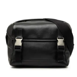 Prada Black Leather Messenger Bag (Pre-Owned)