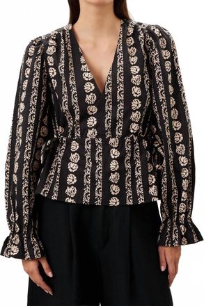 Marie Oliver Morgan Long Sleeve Top In Raven Row