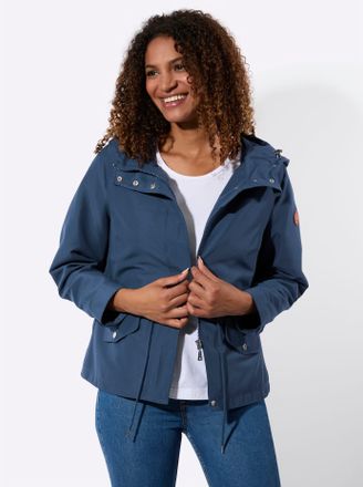 Casual Looks Langjacke CASUAL LOOKS, Damen, Gr. 36, dunkelblau, 100% Polyester, unifarben, Jacken Langjacke