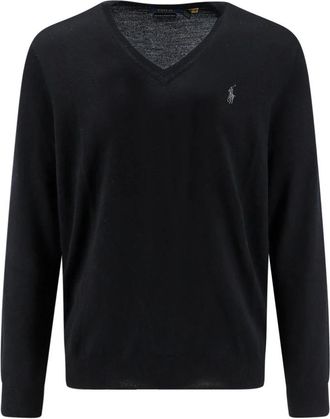 Polo Ralph Lauren Pullover met lange mouwen - Heren - V-hals truien - Zwart - M - Truien & Vesten