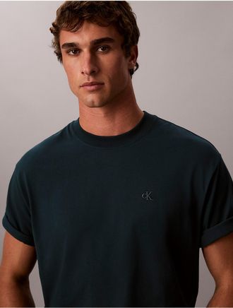 Calvin Klein Jeans Calvin Klein Mens Monogram Logo Relaxed Crewneck T-Shirt - Blue - 2XL