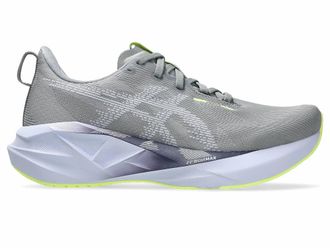 Asics Womens Novablast 5 Running Shoes In Gravel/blue Fade