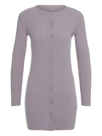 Sablyn Vienna buttoned ribbed cardi-coat - Purple