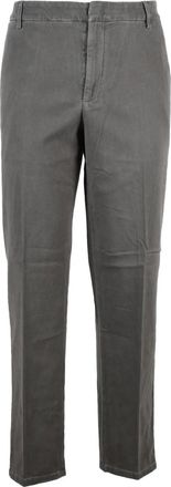 Dondup Grey James Straight-Leg Stretch Cotton Trousers