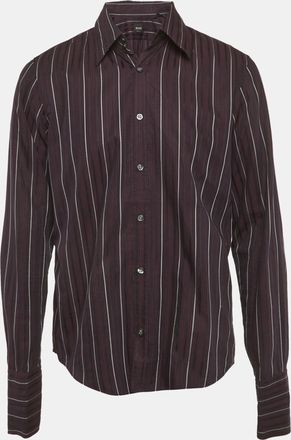 HUGO BOSS Boss By Hugo Boss Purple Striped Cotton Long Sleeve Shirt