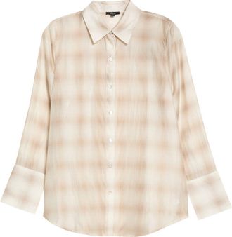 Rails Bishop Plaid Button-Up Shirt in Mink Vanilla at Nordstrom, Size X-Large
