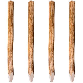 vidaXL Postes De Valla Puntiagudos 4 Uds Madera De Avellano 120 Cm Vidaxl