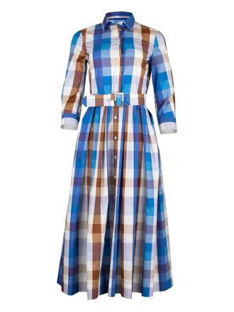 Sara Roka Nidina checked maxi dress - Blue