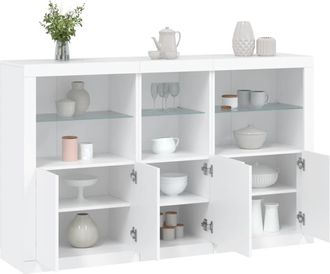 vidaXL Credenza Con Luci Led Bianca 162x37x100 Cm - Vidaxl