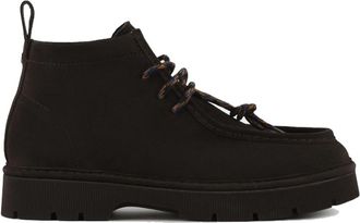 Panchic Suede Enkellaars Ebony - Heren - Veterlaarzen - Zwart - 43 EU - Su&egrave;de - Schoenen