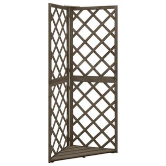 vidaXL Enrejado De Esquina Madera Maciza De Abeto Gris 50x50x145 Cm Vidaxl
