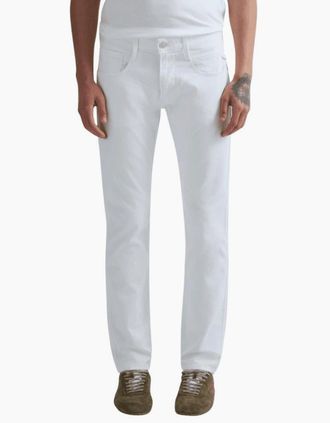 Replay Mens Anbass Slim Fit White Jeans