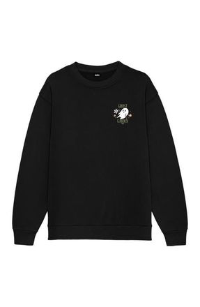 Dalix Ghost Garden Fleece Sweatshirt in Black at Nordstrom, Size Xxx-Large