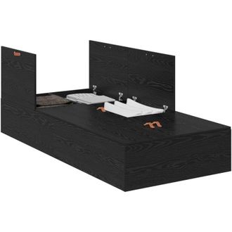 vidaXL Estructura De Cama Roble Negro 200 X 80 X 31.5 Cm Vidaxl