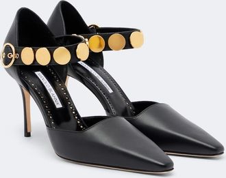 Manolo Blahnik Morgana studded leather pumps