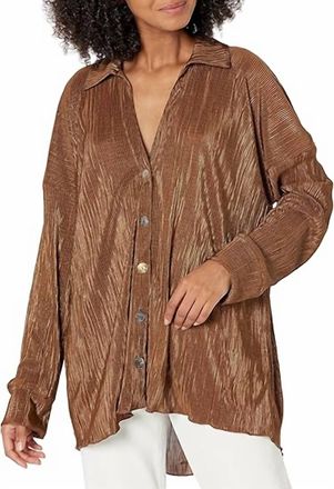Show me your Mumu Everywhere Button Down Top In Brown