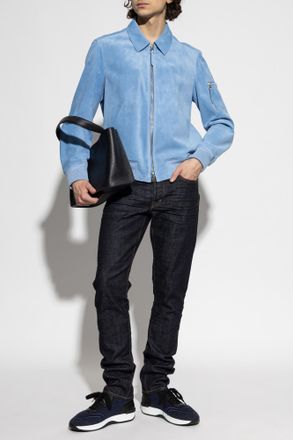 Tom Ford Suede Jacket, Mens, Light Blue