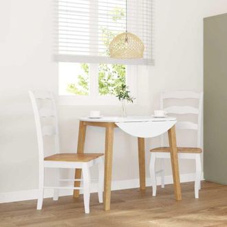 vidaXL Sedie da Pranzo 2 pz Bianche in Legno Massello di Hevea - Vidaxl