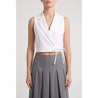 Brunello Cucinelli Womens White Sleeveless Blazer Shirt, Size XXL