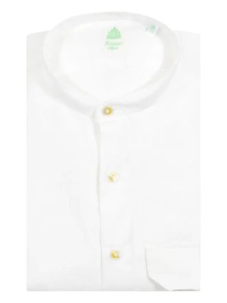 Finamore buttoned collarless shirt - White