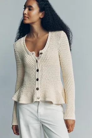 Pistola Denim Elina Open Knit Peplum Cardigan