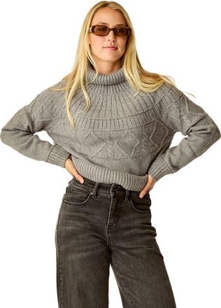 Carve Designs Neve Cable Turtleneck in Pewter Heather at Nordstrom, Size Xx-Small
