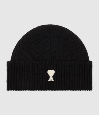 Ami Bonnet Ami De Coeur Noir Ecru