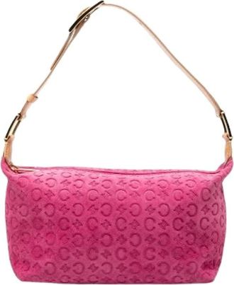 Celine Pre-owned Shoulder Bags, female, Pink, Size: ONE SIZE Pre-owned Suede Shoulder Bag