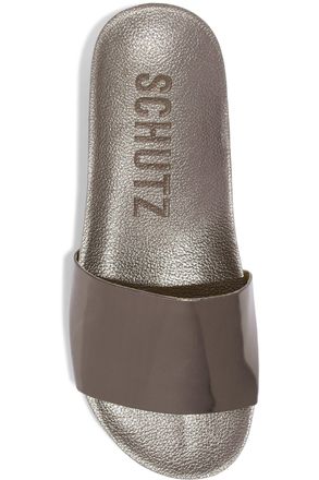 Schutz Camilis mirrored-leather slides Size 37.5