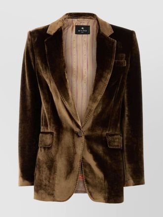 Etro silk velvet single-breasted blazer