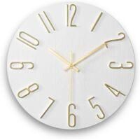 OEM Reloj De Pared Silencioso Y Preciso Con Un Dise&ntilde;o Moderno, Sin Tictac, 30 Cm (blanco)